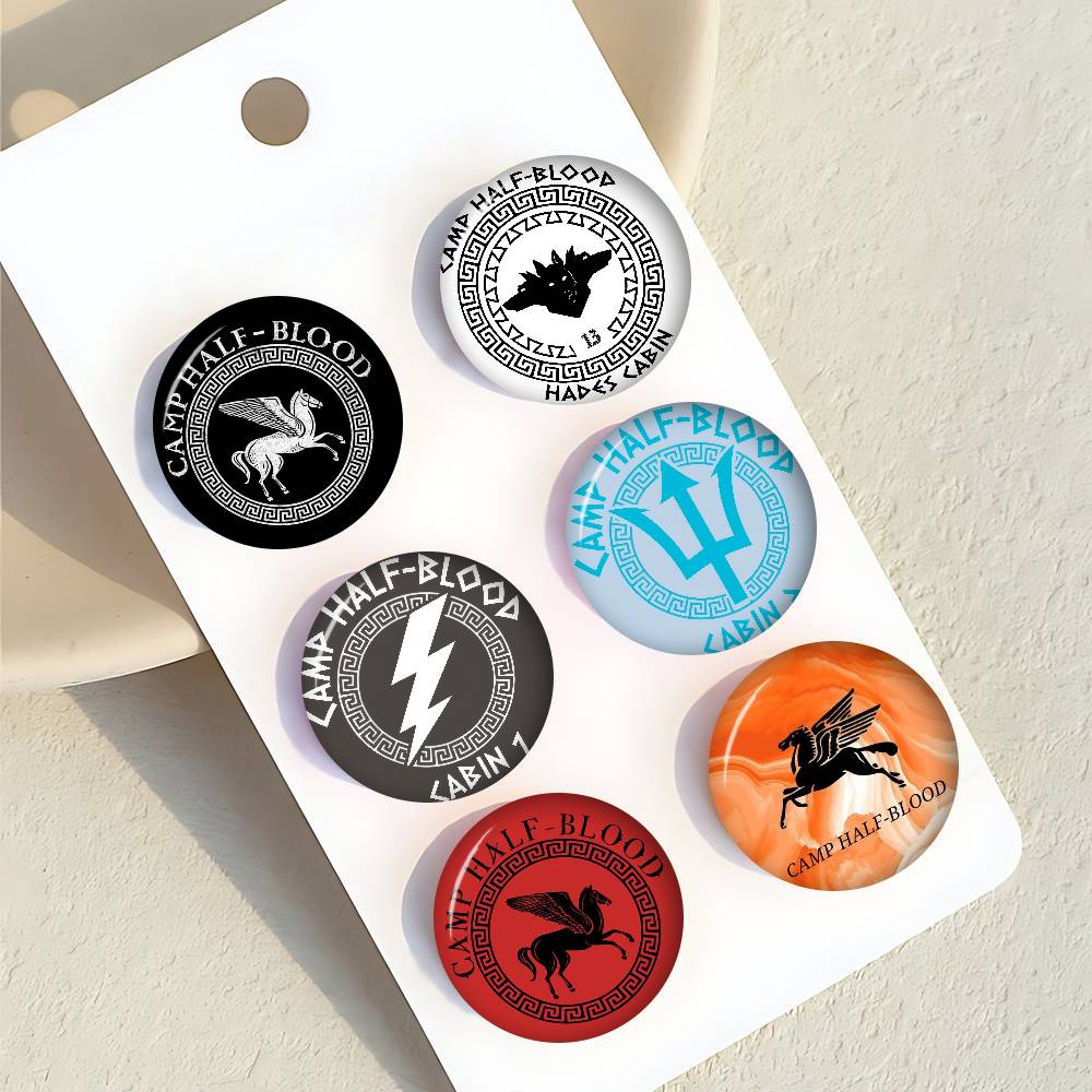 Outdoor Camping Logo - Creative Pins Funny Round Snap-in Brooch