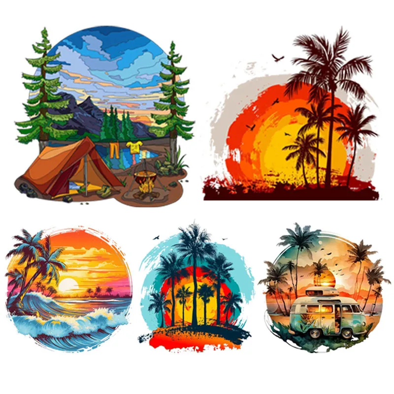 Outdoor Camping Van - Car Stickers COutdoor Camping Sunrise Sunset