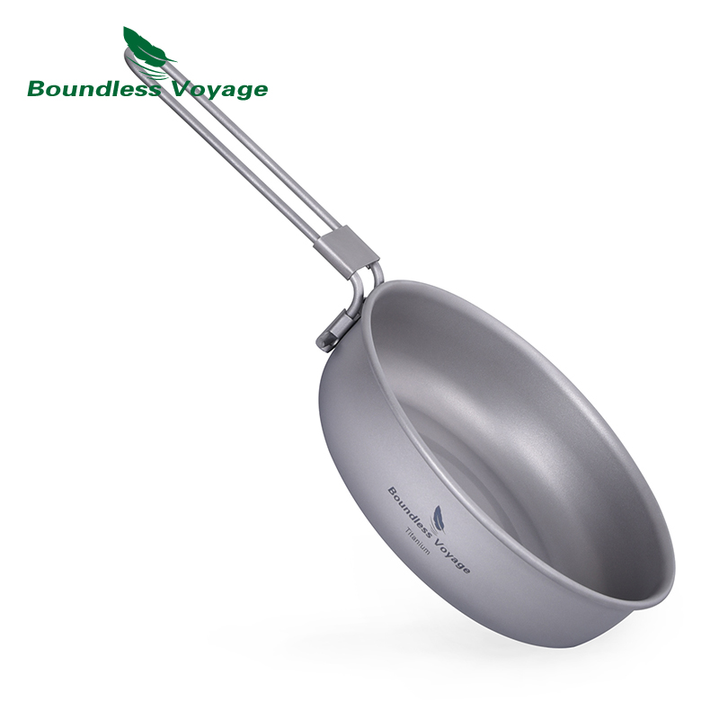 Outdoor Camping Griddle - Boundless Voyage Ultra-light Titanium Frying Pan