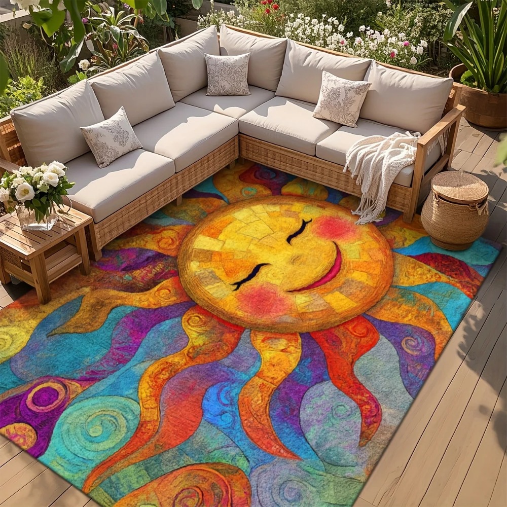 Outdoor Camping Mats Large - Multicolor Large Area Rug 2D Flat