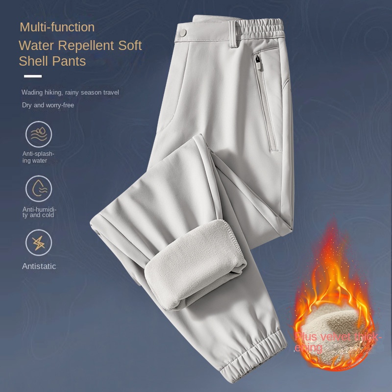 Outdoor Camping In Winter - Men Women Winter Softshell Pants Fleece