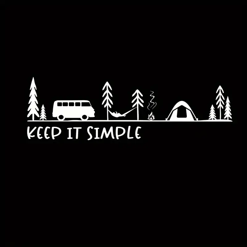 Outdoor Camping Logo - Minimalist Camping Scene Vinyl Car Stickers