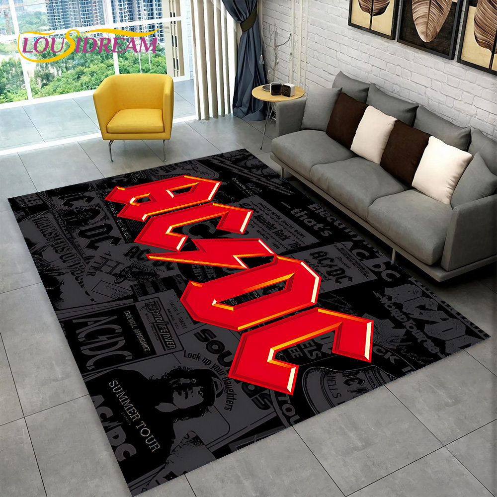 Outdoor Camping Mats Large - AC/DC Rock Band Area Rug Large,Carpet