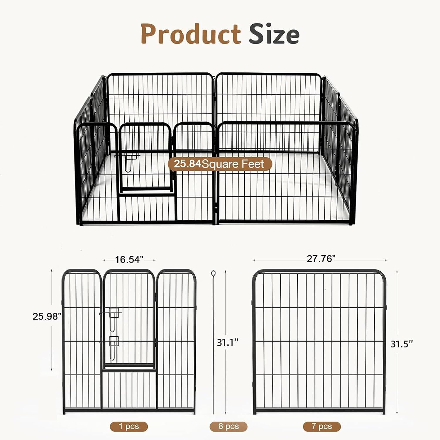 32 Inch Metal Dog Playpen, 8 P - огляд і ціна Outdoor Camping Dog Fence