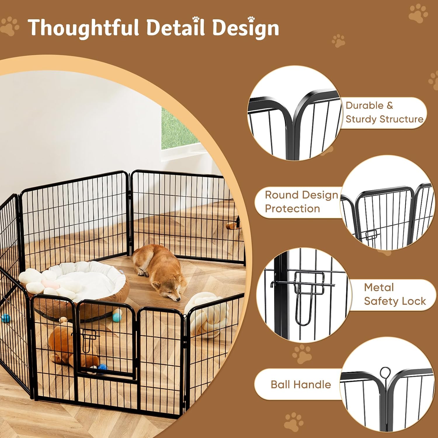 32 Inch Metal Dog Playpen, 8 P - огляд і ціна Outdoor Camping Dog Fence