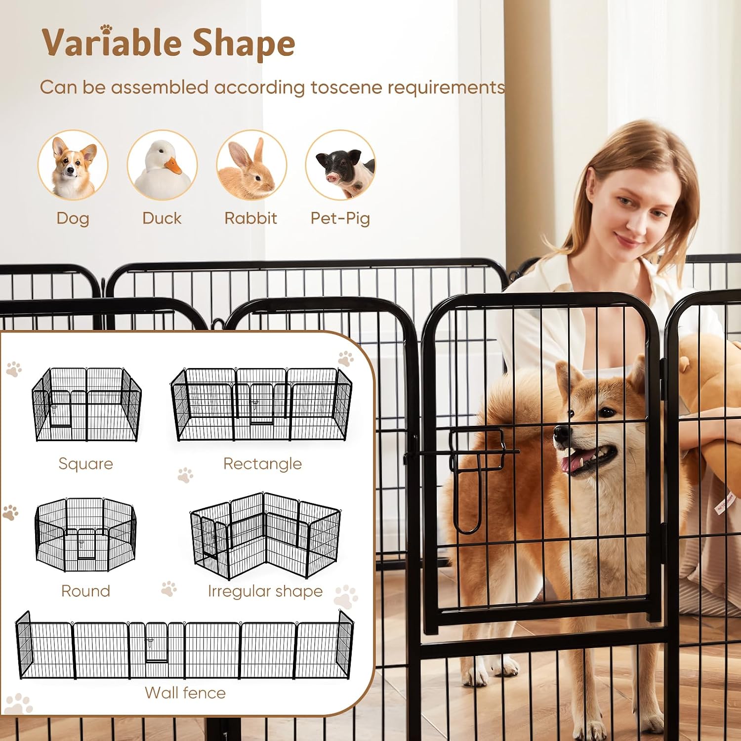 32 Inch Metal Dog Playpen, 8 P - огляд і ціна Outdoor Camping Dog Fence