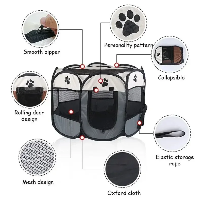 Portable Foldable Pet Tent Ken - огляд і ціна Outdoor Camping Dog Fence