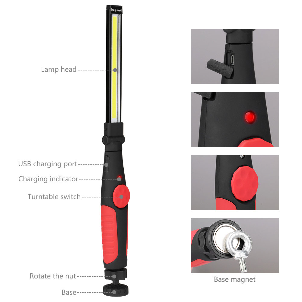 Folding COB Flashlight USB Rec - огляд і ціна Outdoor Camping Jobs