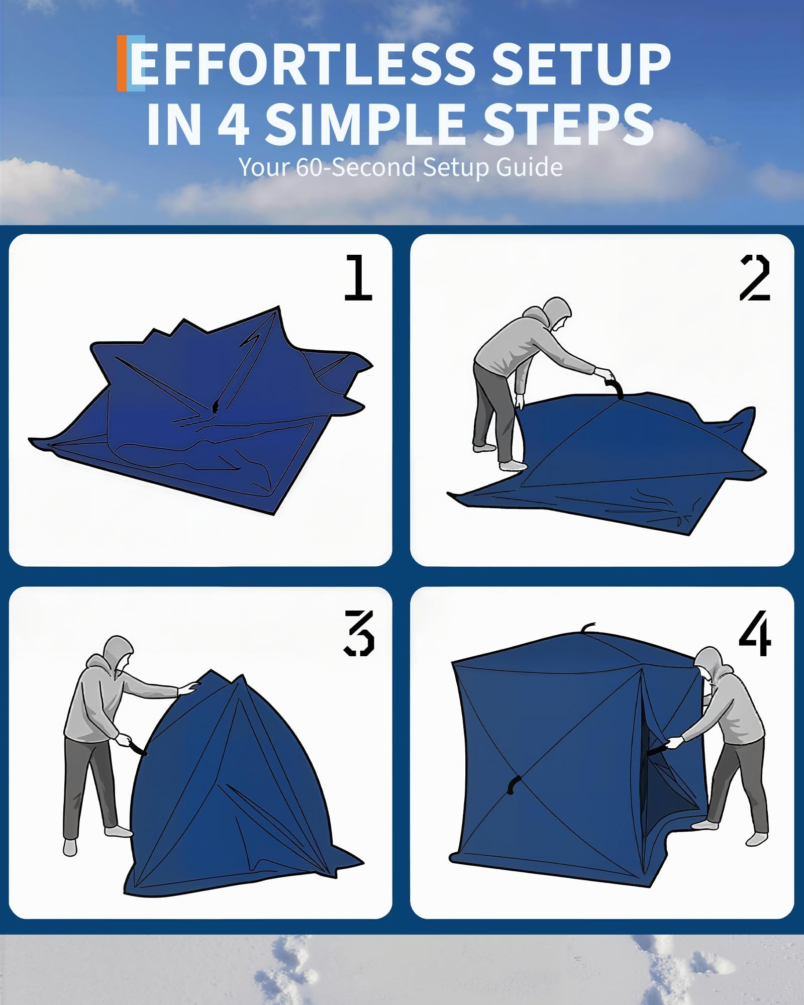 Pop-Up Ice Fishing Tent Hub-St - огляд і ціна Outdoor Camping Automatic Quick Opening Tent