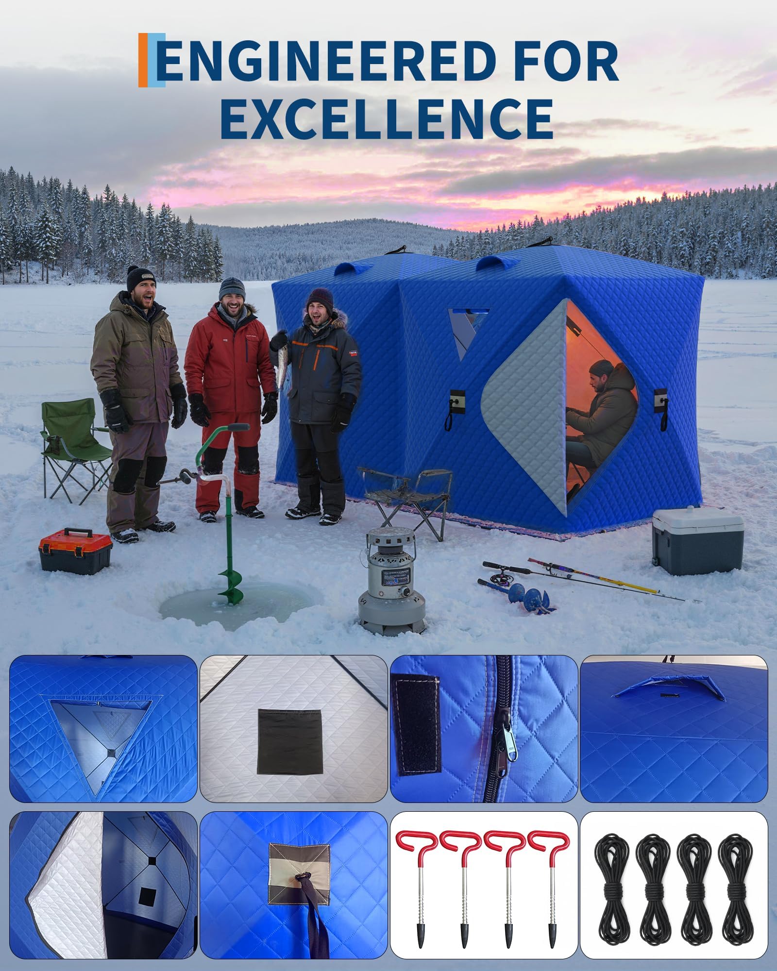 Pop-Up Ice Fishing Tent Hub-St - огляд і ціна Outdoor Camping Automatic Quick Opening Tent