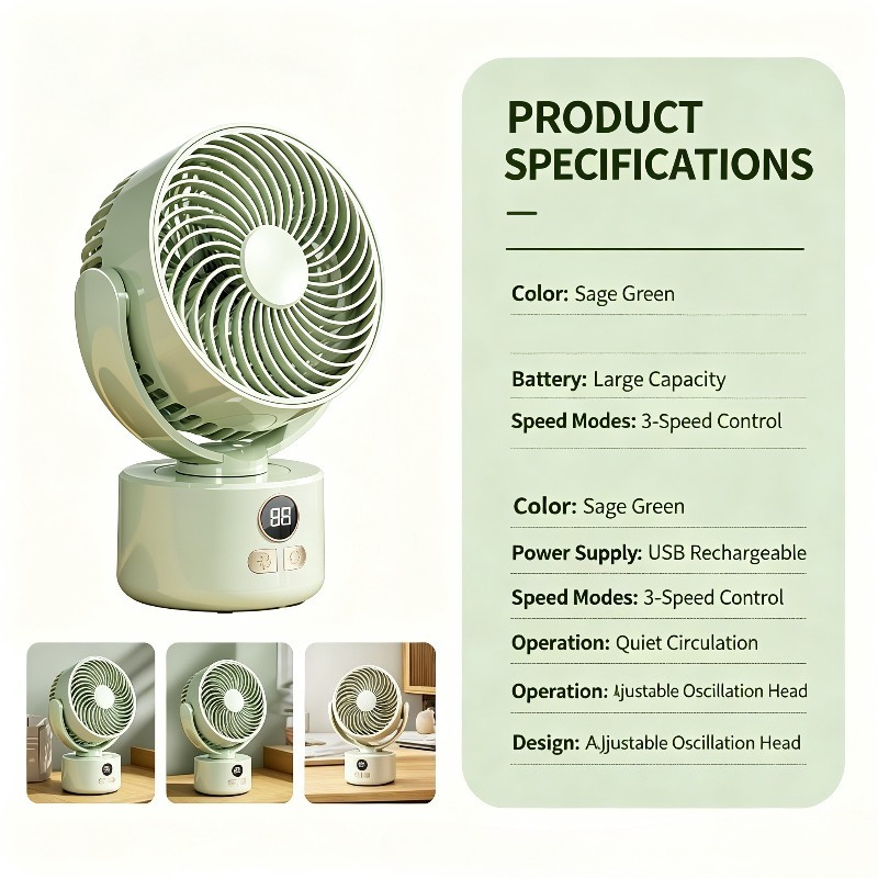 USB Rechargeable Compact Fan w - огляд і ціна Outdoor Camping Fan