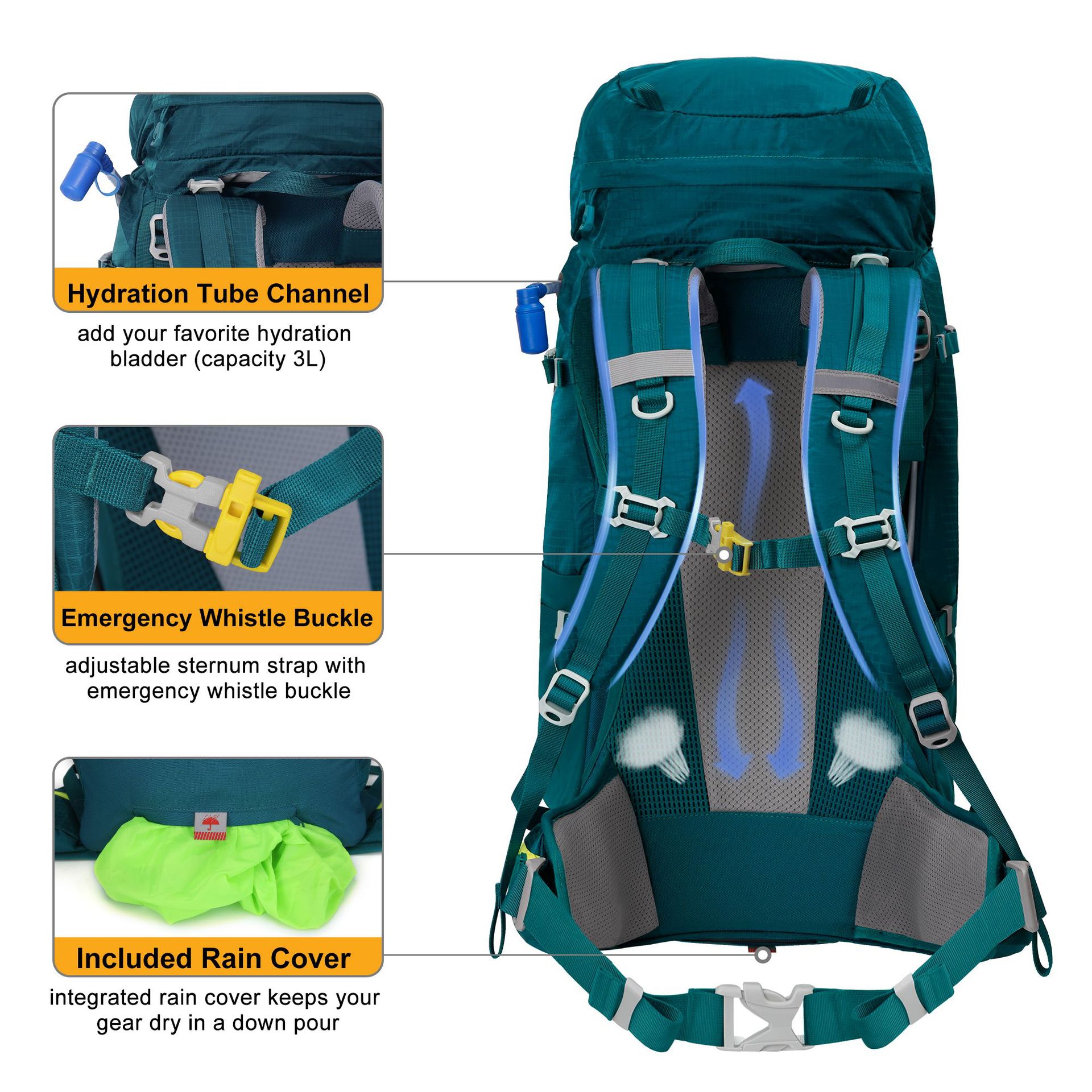 Nylon lightweight outdoor hiki - огляд і ціна Lightweight Backpack 65L