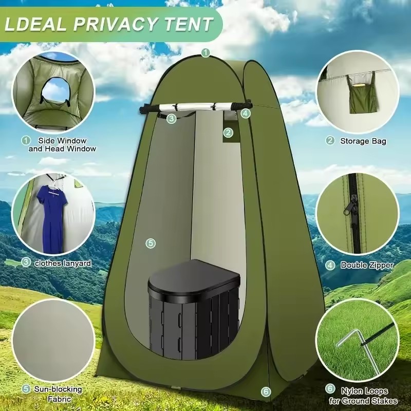 ‌Portable Pop-Up Toilet Tent P - огляд і ціна Outdoor Camping Toilet Tent
