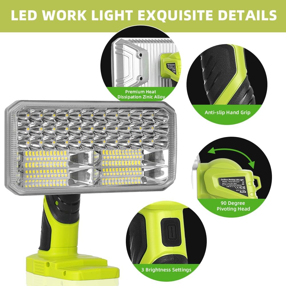 40W 4200LM Cordless LED Flashl - огляд і ціна Outdoor Camping Jobs