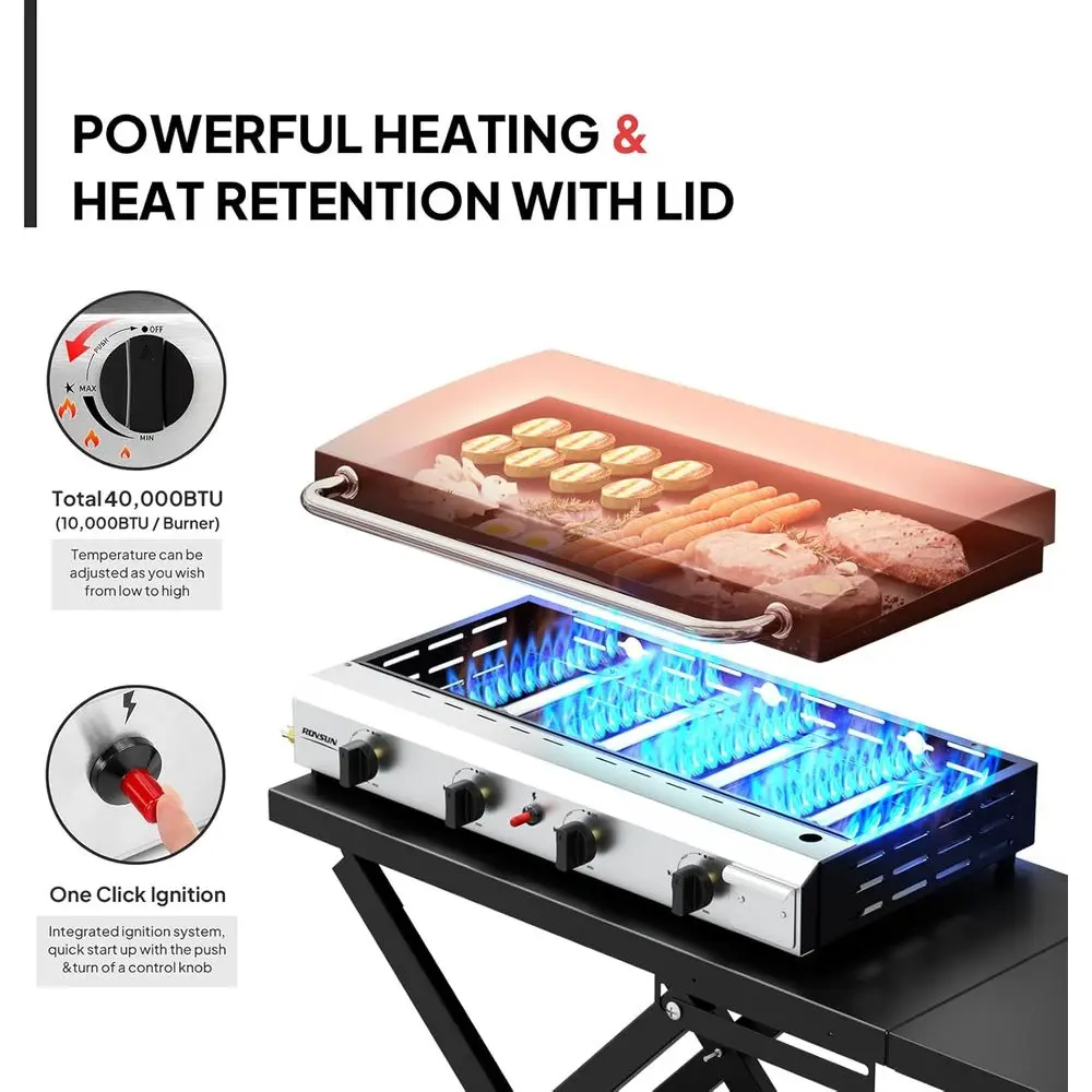 Portable 4-Burner Propane Grid - огляд і ціна Outdoor Camping Griddle