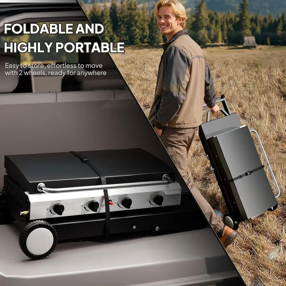 Portable 4-Burner Propane Grid - огляд і ціна Outdoor Camping Griddle