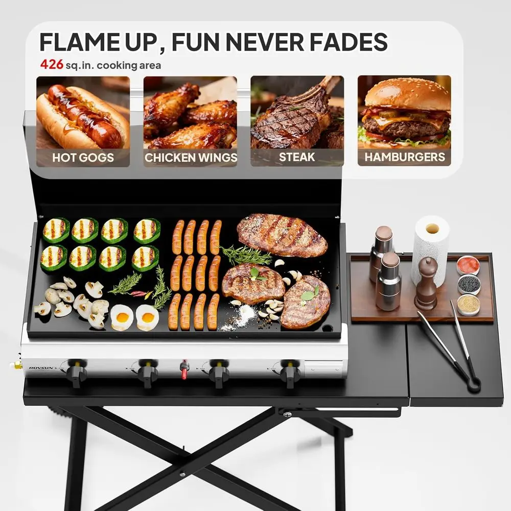 Portable 4-Burner Propane Grid - огляд і ціна Outdoor Camping Griddle