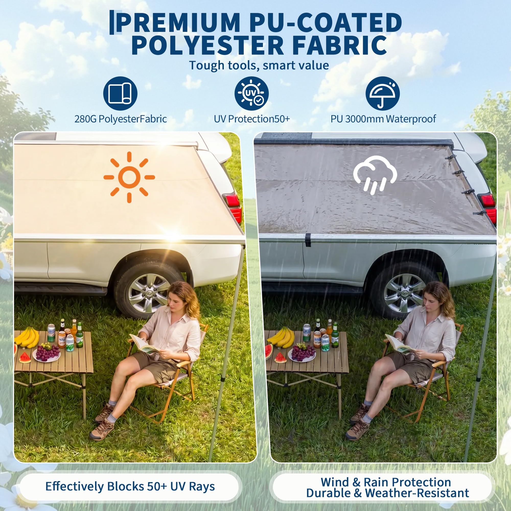 SUV Truck Van Roof Rack Awning - огляд і ціна Outdoor Camping Van