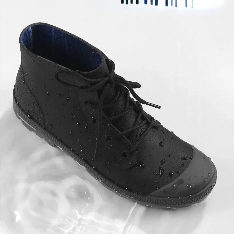 Winter Men Rain Boots Lace-up  - огляд і ціна Outdoor Camping In Winter
